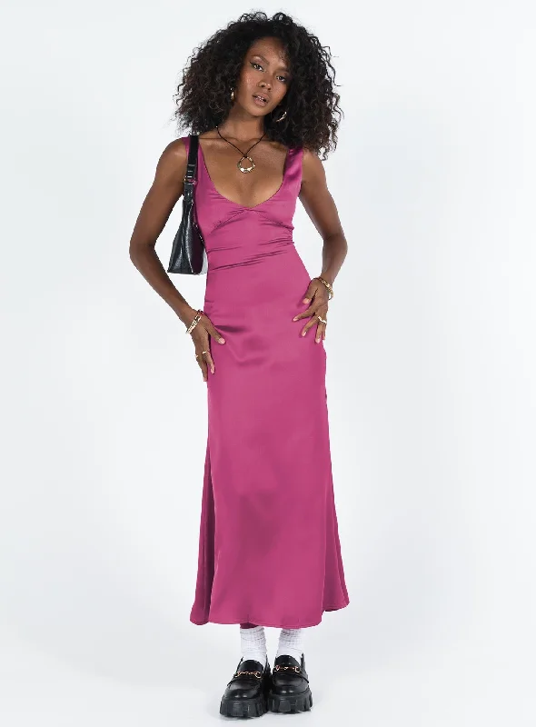 Lynsey Midi Dress Fuchsia