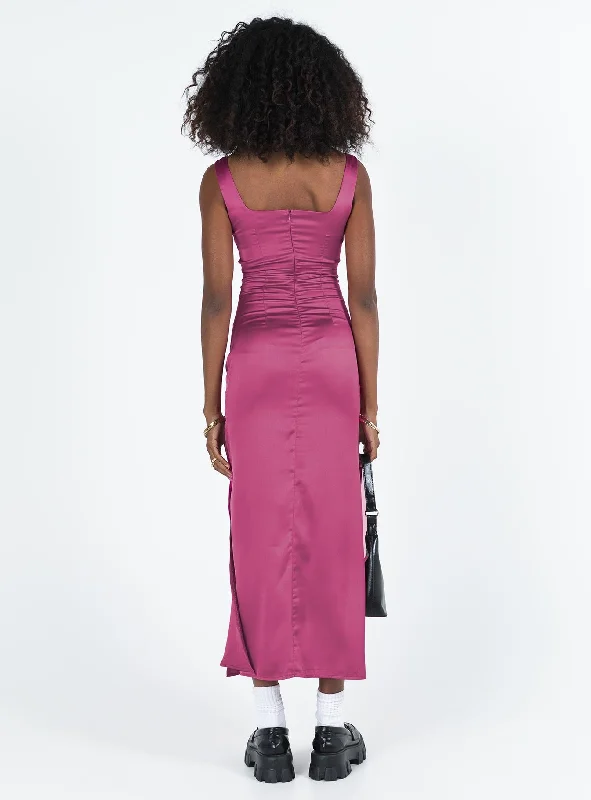 Lynsey Midi Dress Fuchsia