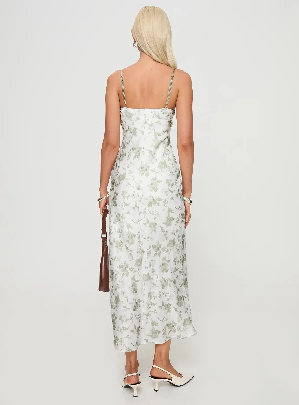 Vasiliki Maxi Dress White / Green Floral