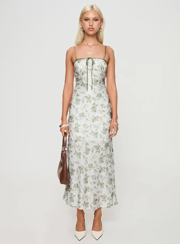 Vasiliki Maxi Dress White / Green Floral