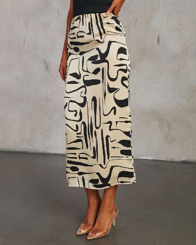 Romantic Match Printed Midi Skirt