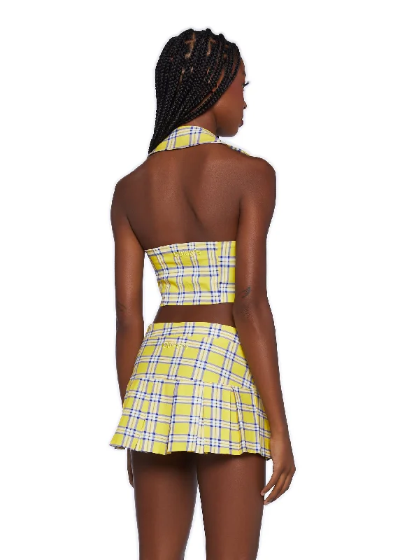 As If Plaid Halter Vest