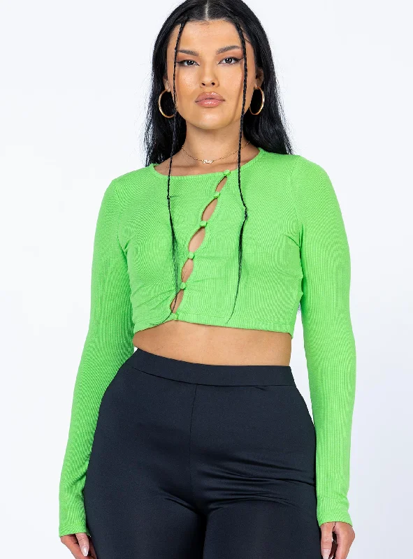 Astrid Long Sleeve Top Green