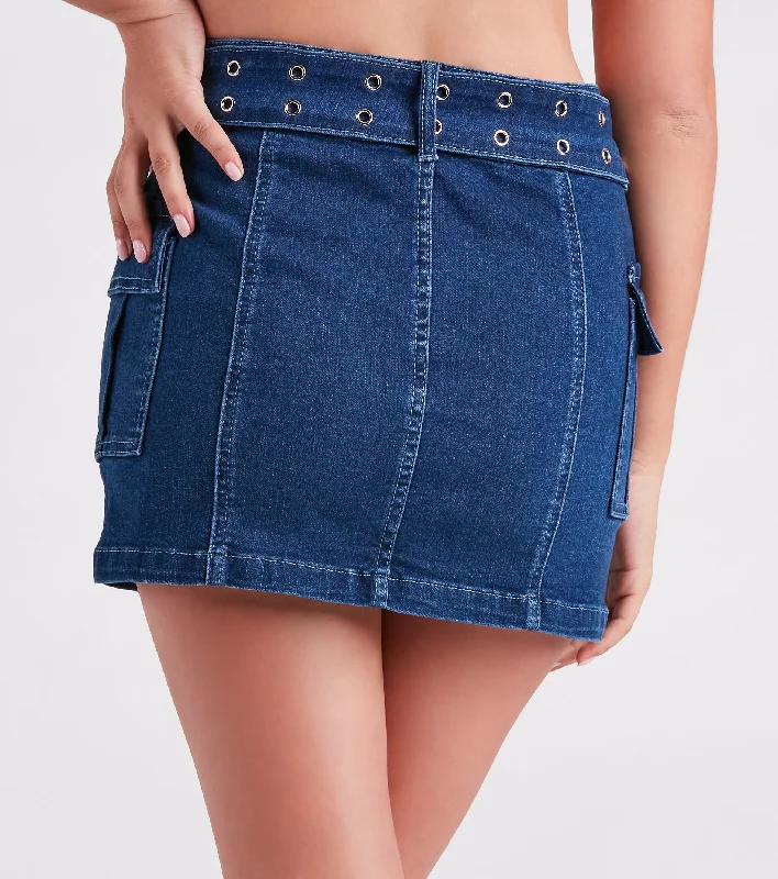 Cute And Trendy Cargo Mini Skirt