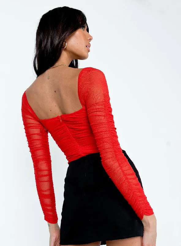 Delany Bodysuit Red