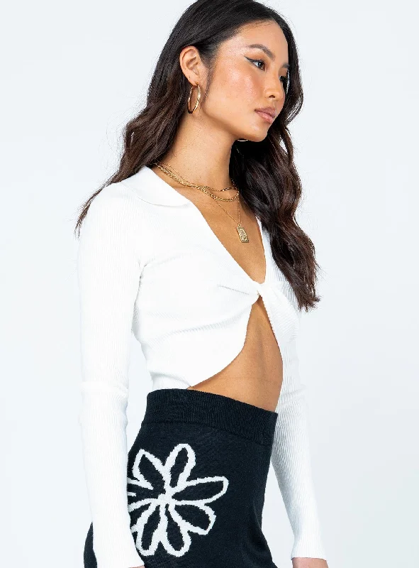 Emberly Long Sleeve Top White