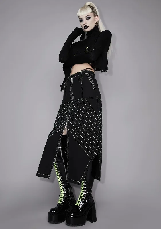 Fallout Stitched Maxi Skirt