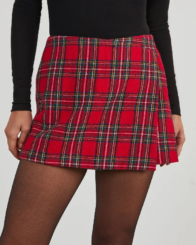 Full Of Cheer Plaid Skort