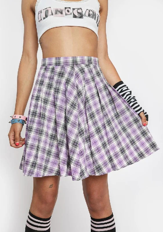 Lilac Plaid Emily Skirt