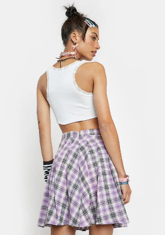 Lilac Plaid Emily Skirt