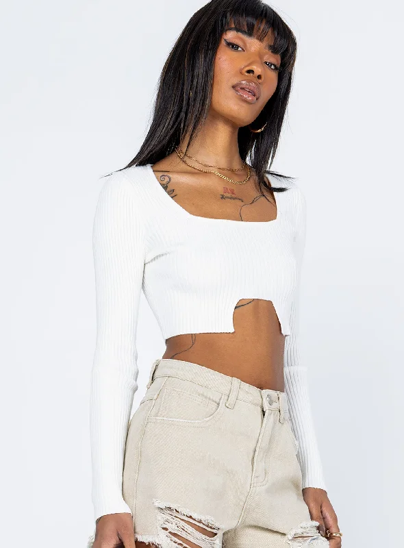 Loreta Long Sleeve Top White