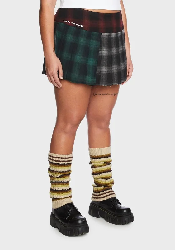 Plus 90s Cynic Plaid Mini Skirt