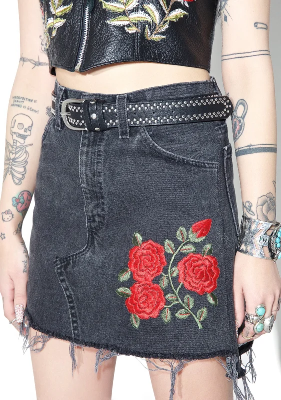 Reworked Levi's Denim Rose Skirt