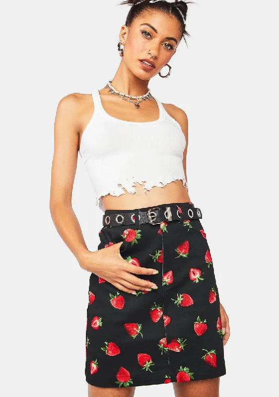 Strawberry Drill Mini Skirt