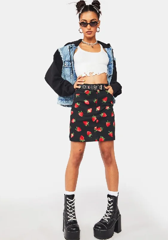 Strawberry Drill Mini Skirt