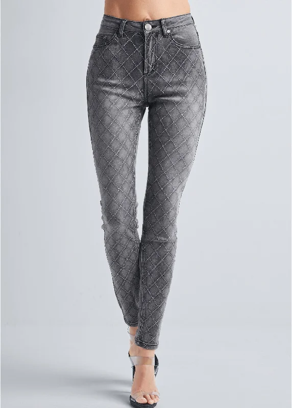 Embellished skinny jeans - Grey