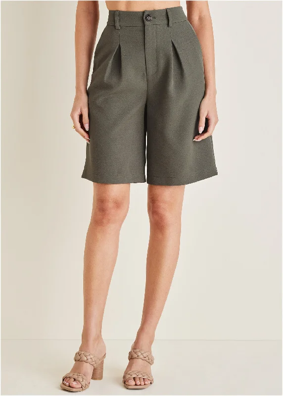 Bermuda suit shorts  - Olive