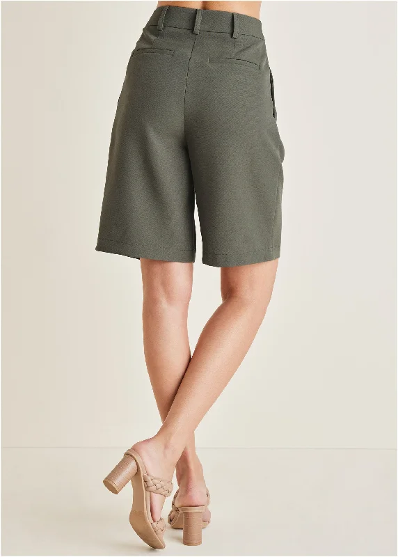 Bermuda suit shorts  - Olive