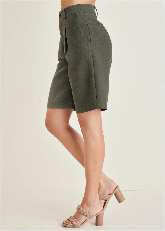 Bermuda suit shorts  - Olive