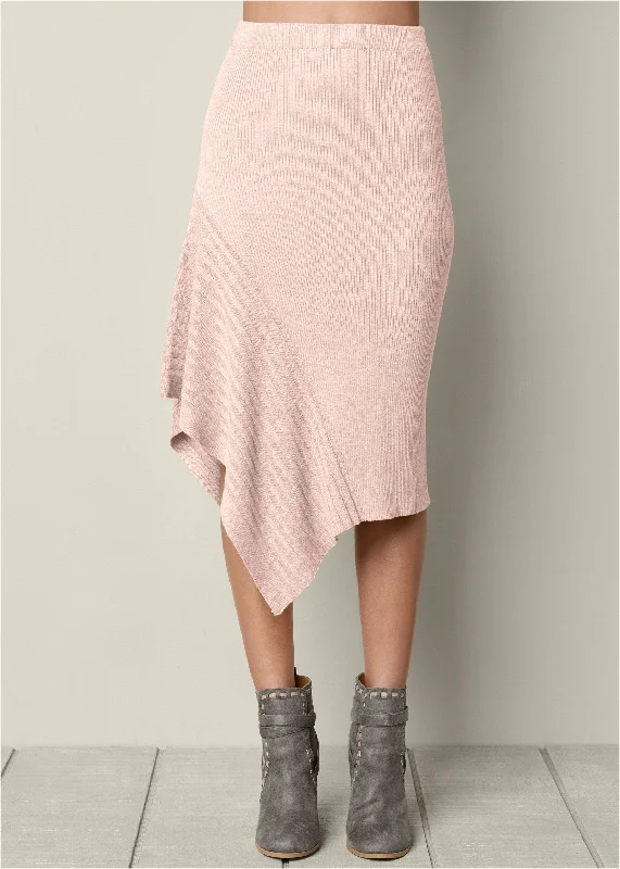 Sweater asymmetrical skirt - Blush