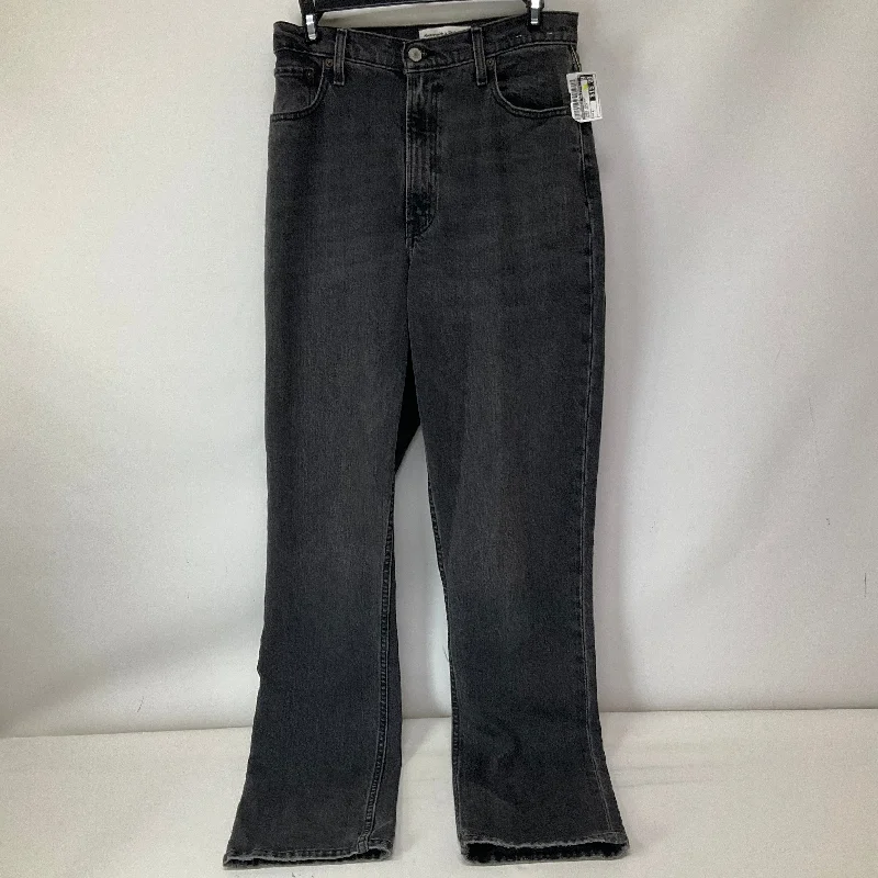 Black Denim Jeans Straight Abercrombie And Fitch, Size 4