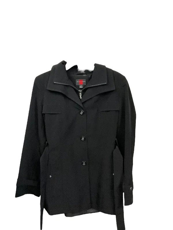 Coat Trench Coat By Gallery In Black, Size: S