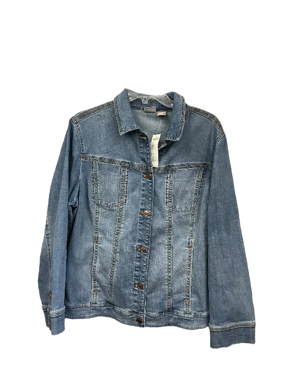 Jacket Denim By Chicos In Blue Denim, Size: 3x