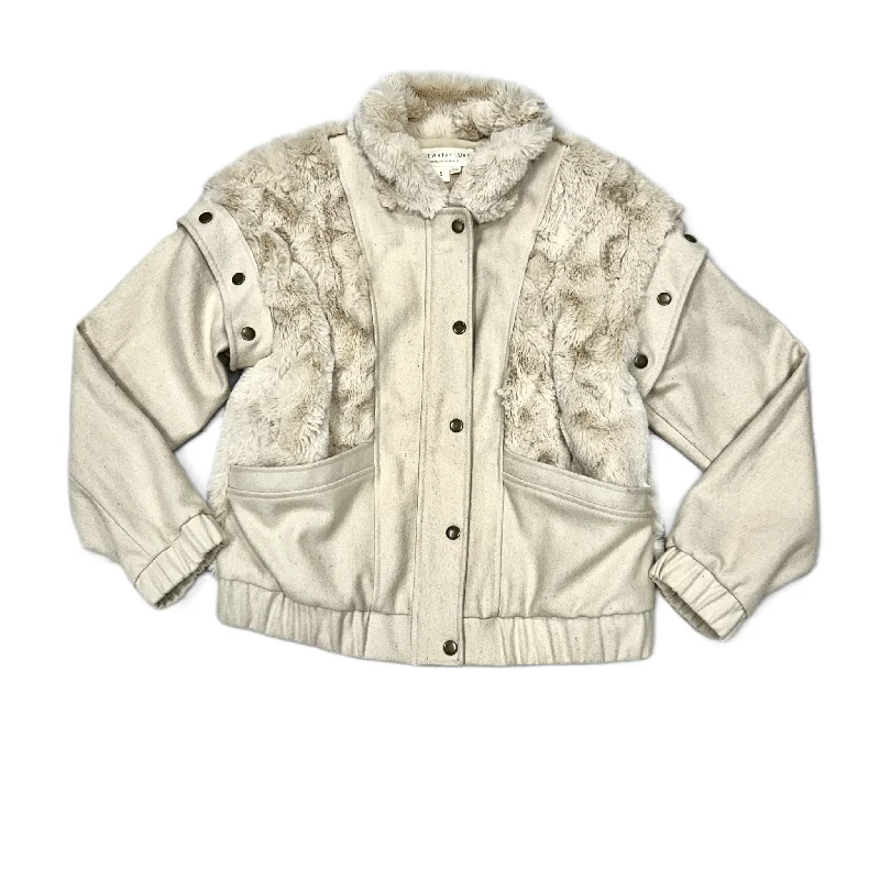 Jacket Moto By Saltwater Luxe In Cream, Size: S