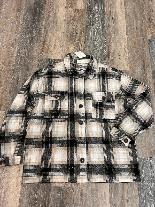 Jacket Shirt By The Nines In Plaid Pattern, Size: L