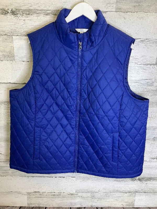 Vest Puffer & Quilted By Time And Tru In Blue, Size: 1x