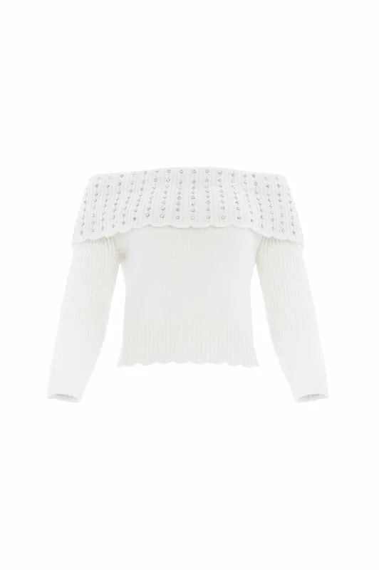 Embellished Bardot Jumper