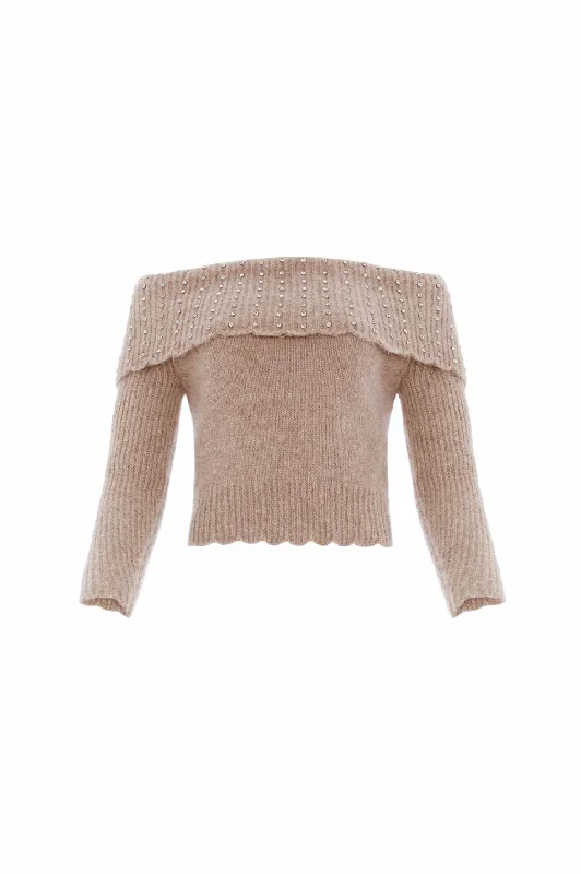 Embellished Bardot Jumper