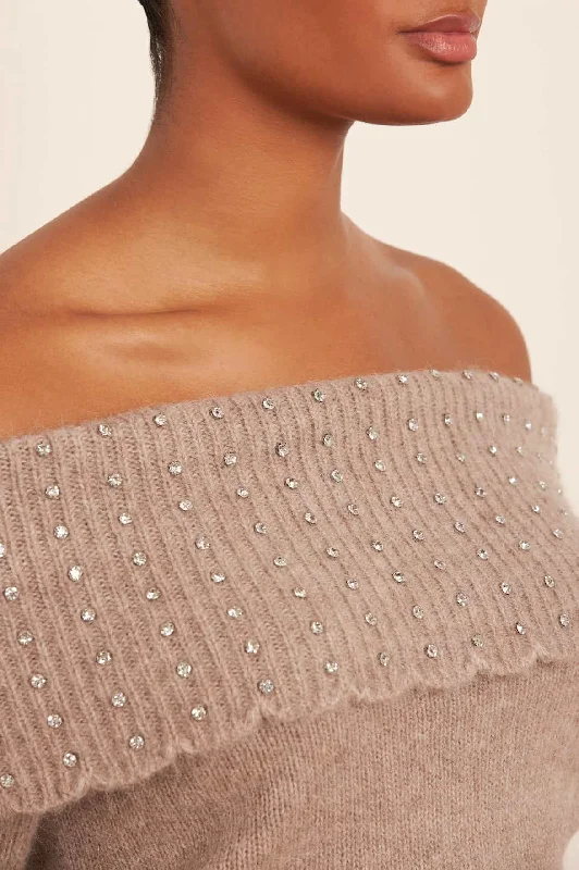 Embellished Bardot Jumper