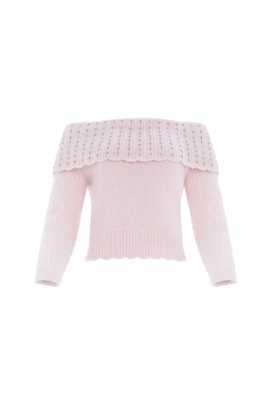 Embellished Bardot Jumper