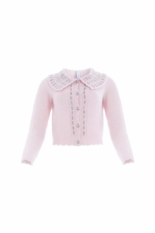 Embellished Collar Short Cardigan