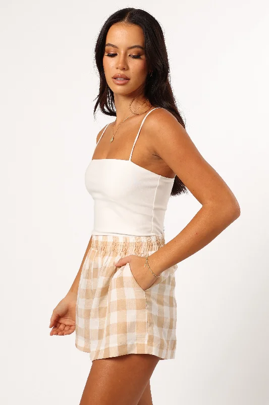 Jemmy Shorts - Beige Check