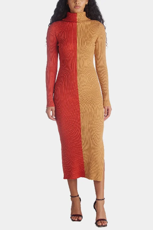 Jodie Color Block Midi Sweater Dress