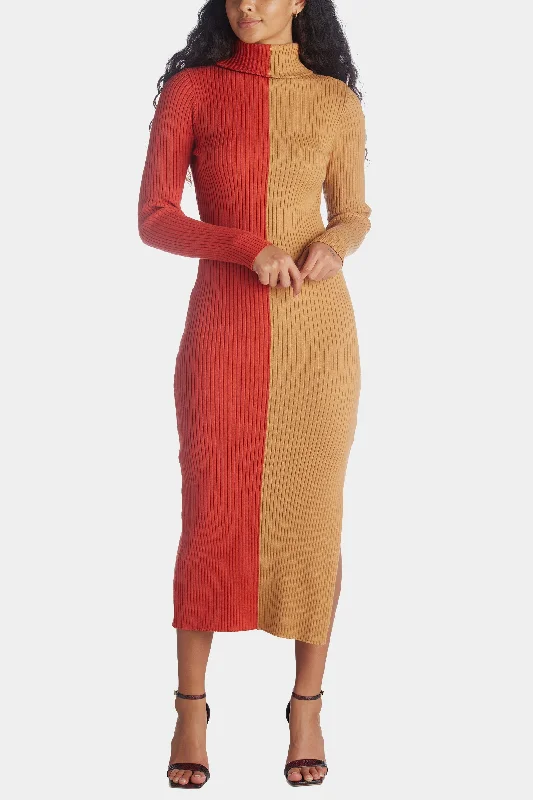 Jodie Color Block Midi Sweater Dress