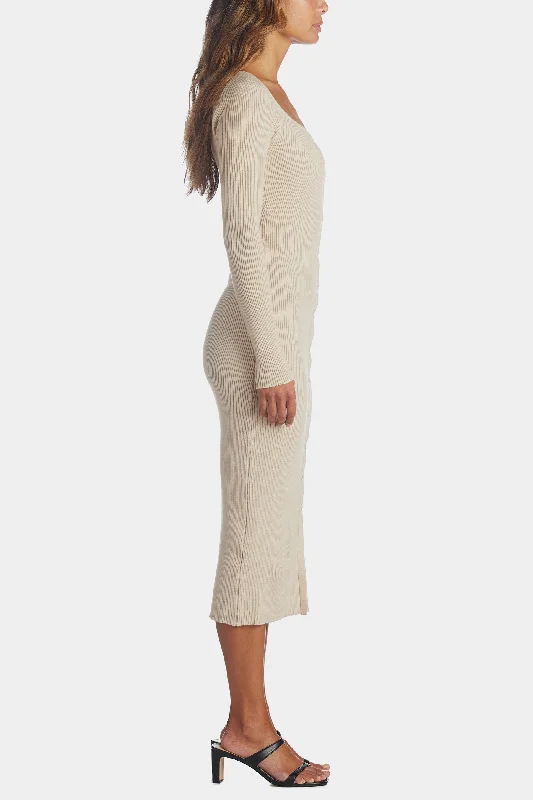 Kathryn Sweetheart Ribbed Sweater Dress