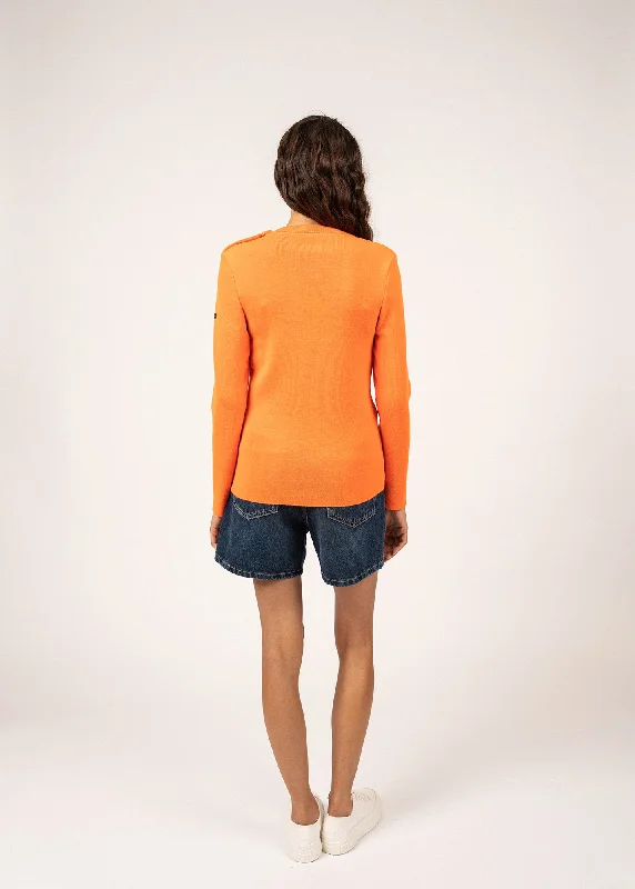 Marée authentic sailor jumper - slim fit, in wool (ORANGE FLUO)