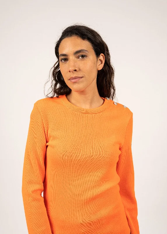 Marée authentic sailor jumper - slim fit, in wool (ORANGE FLUO)