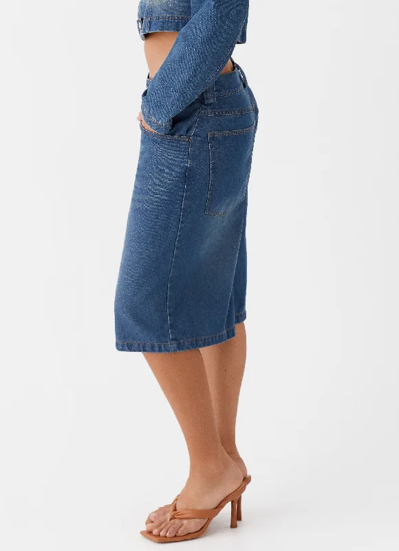 Ride Elegant Baggy Jorts - Vintage Blue Wash