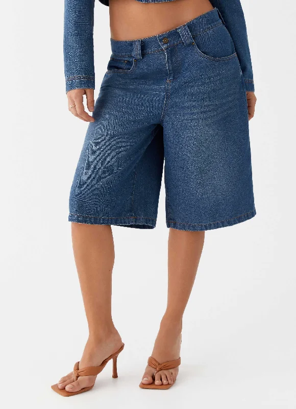 Ride Elegant Baggy Jorts - Vintage Blue Wash