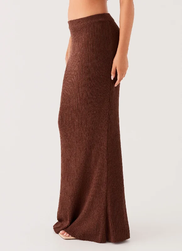 Season Fever Maxi Skirt - Chocolate