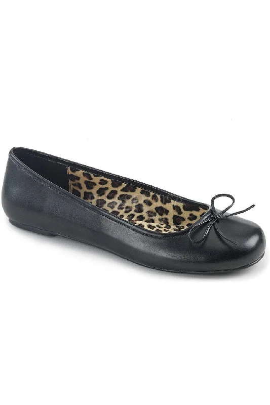 ANNA-01 Flat | Black Faux Leather