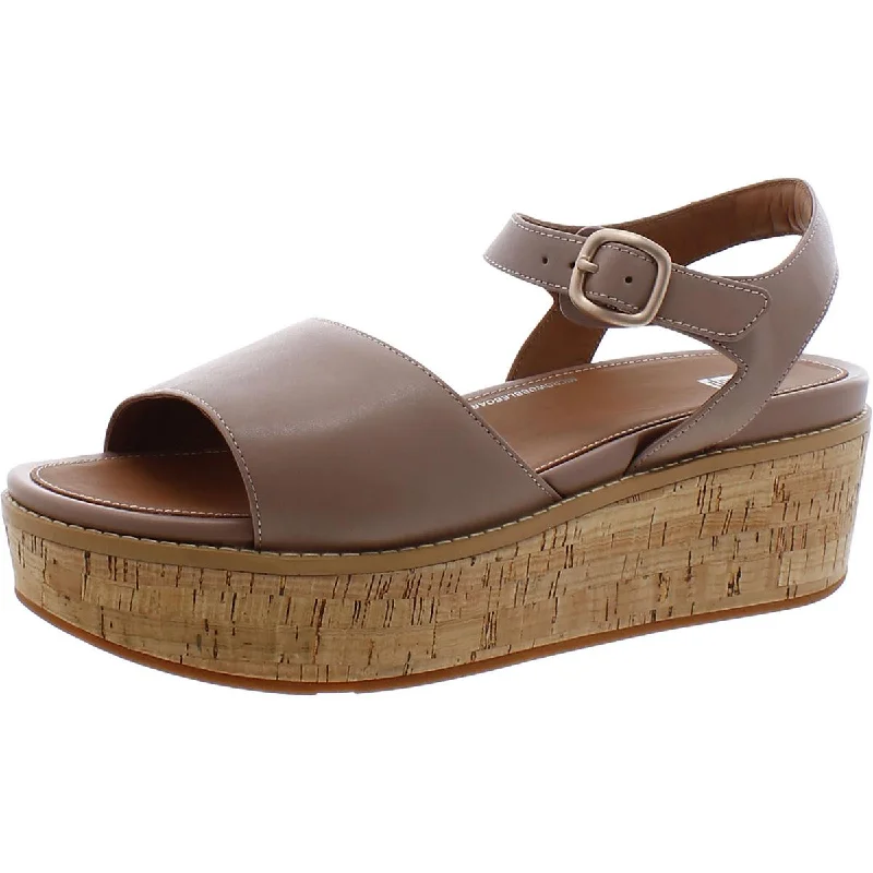 Eloise Cork Womens Leather Platform Sandals