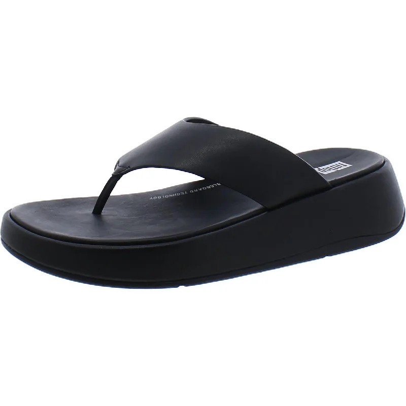 F-Mode Womens Leather Flatform Sandals