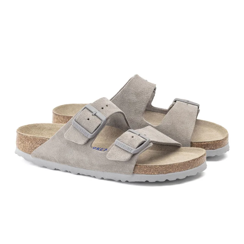 Birkenstock Arizona Soft Footbed Slide Sandal (Women) - Stone Coin Suede