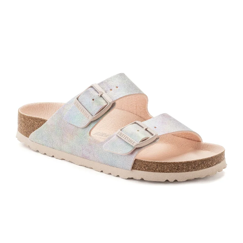 Birkenstock Arizona Vegan Slide Sandal (Women) - Iridescent Light Rose Microfiber