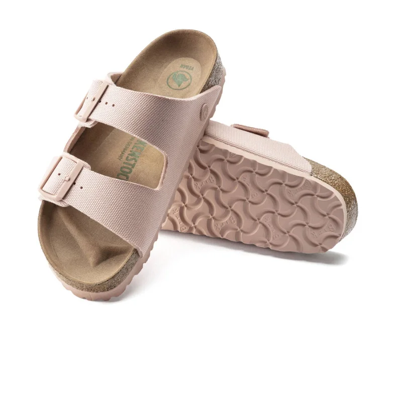 Birkenstock Arizona Vegan Slide Sandal (Women) - Soft Pink Canvas